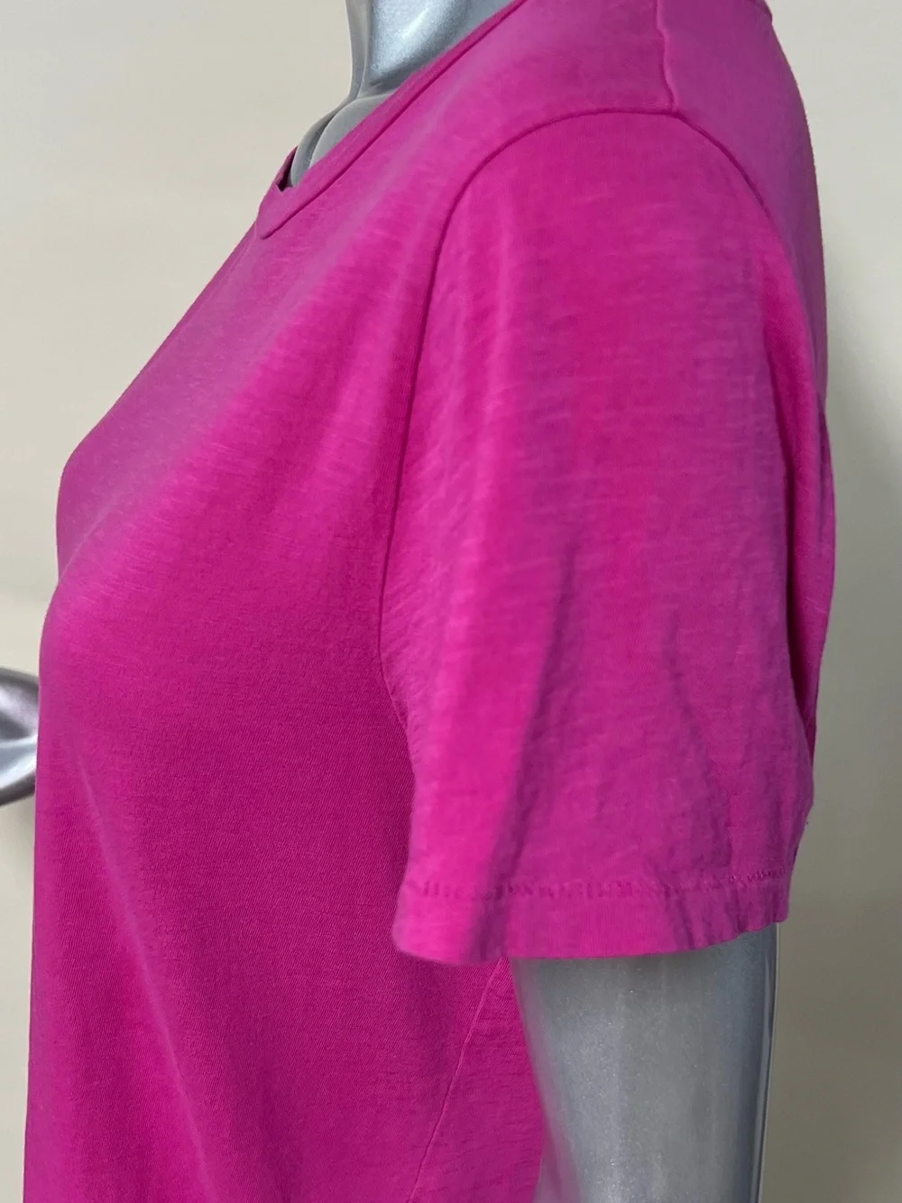 J. Crew Slub 100% Cotton Tee Magenta Pink Crew Neck T Shirt Size XL